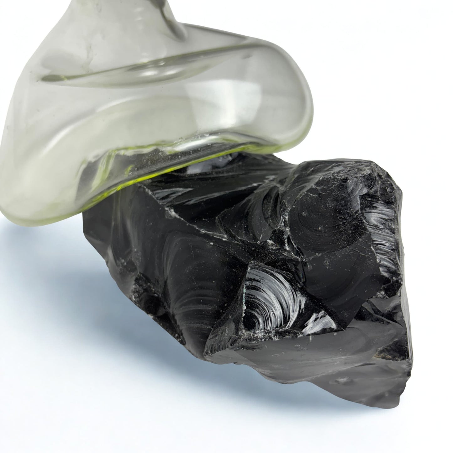 Obsidiyen Şeffaf Cam Vazo No:2