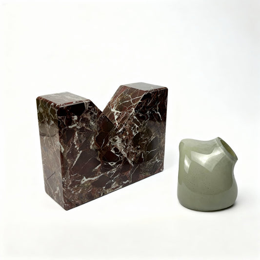 Blok Elazığ Vişne Beyaz Cam Vazo