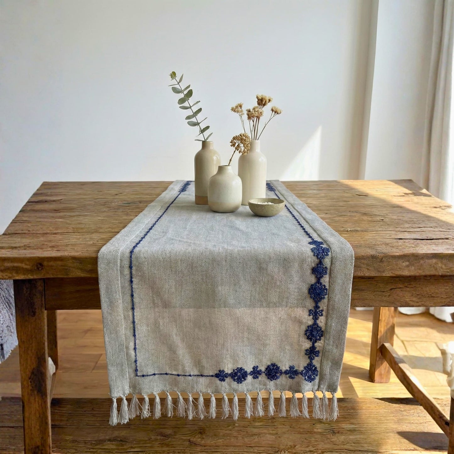 El Dokuma Ham Keten Görünümlü Runner