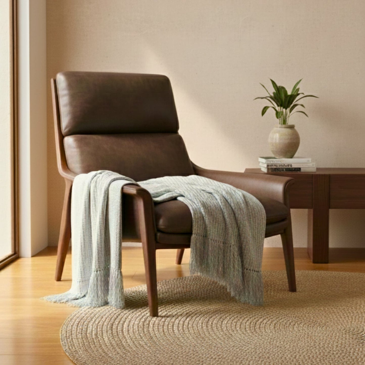 El Örgüsü Açık Gri Koltuk Şalı