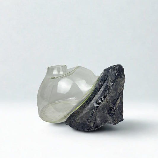 Obsidiyen Şeffaf Cam Vazo No:1