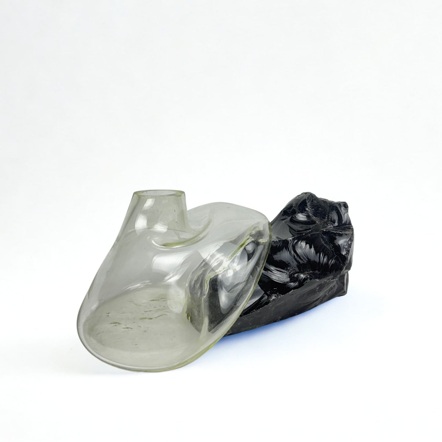 Obsidiyen Şeffaf Cam Vazo No:2
