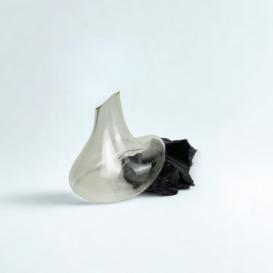 Obsidiyen Şeffaf Cam Vazo No:3