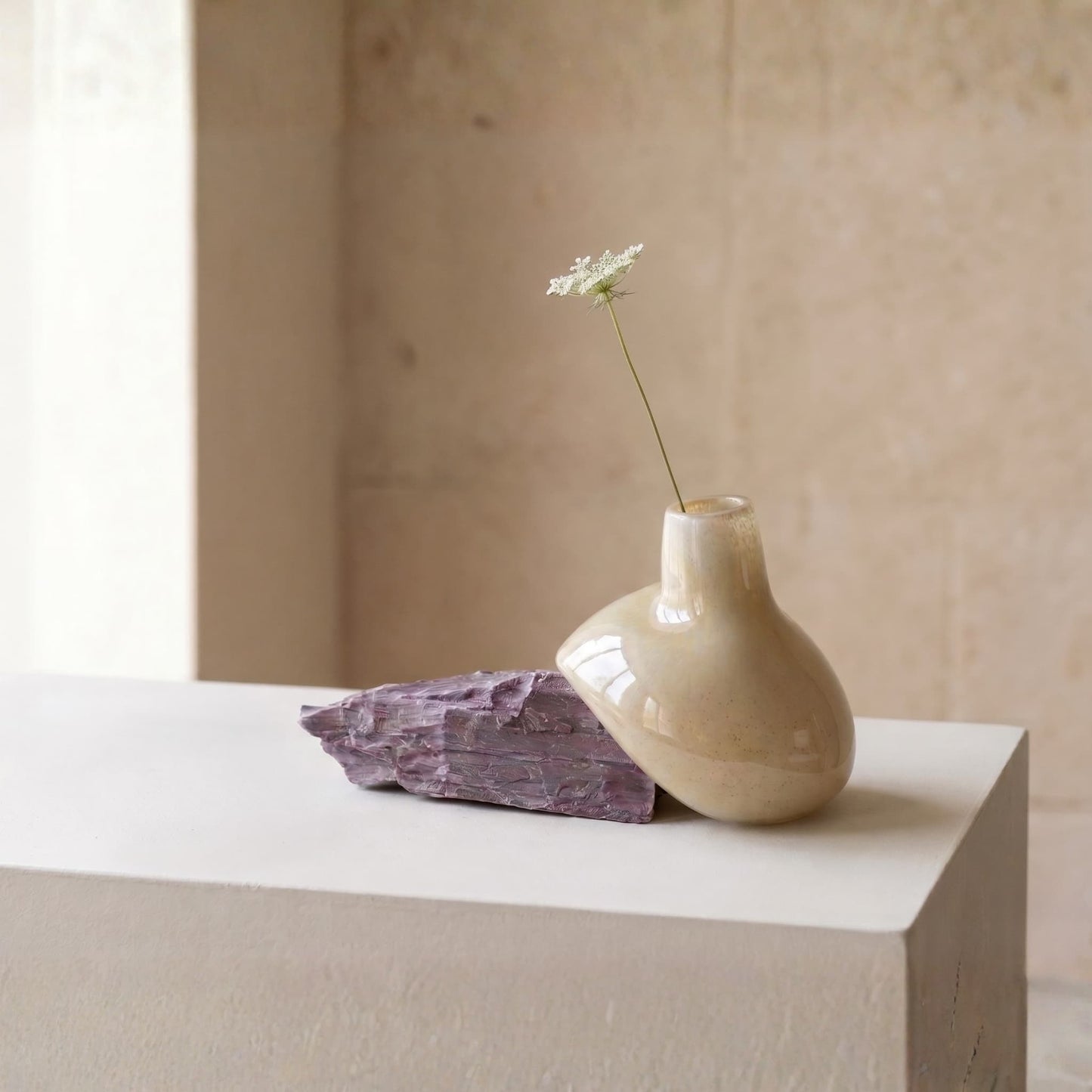 Mercury White Glass Vase No: 3
