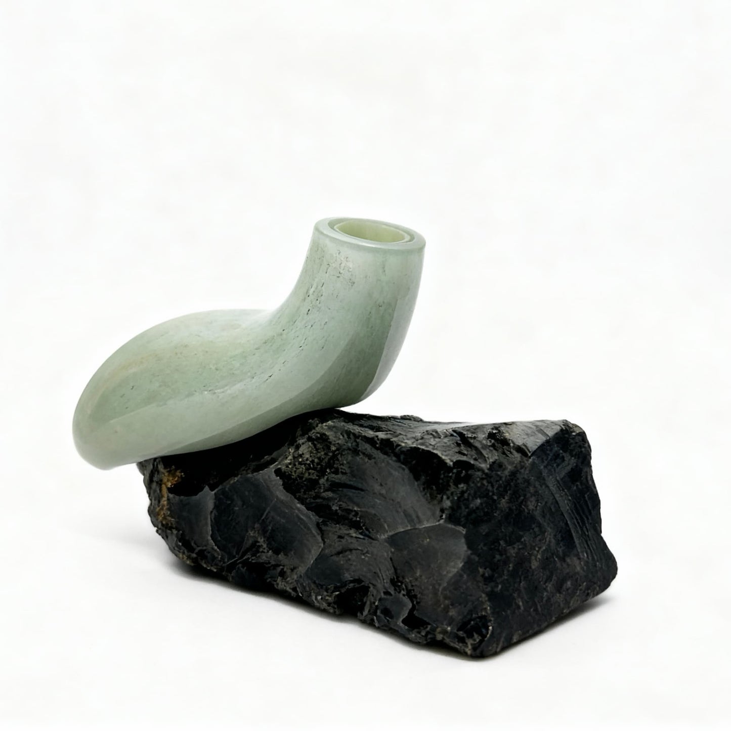 Obsidyen Beyaz Cam Vazo No:2