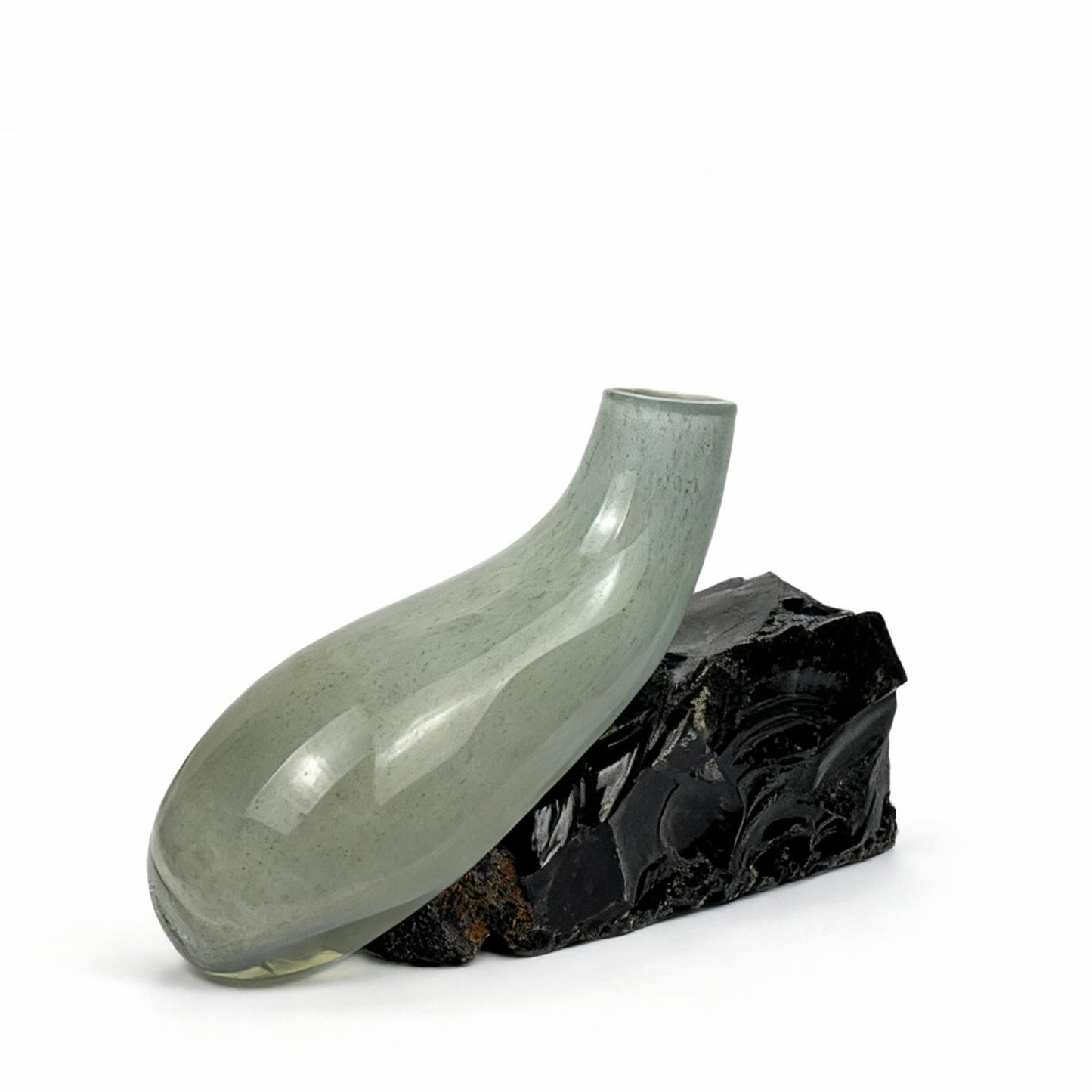 Obsidyen Beyaz Cam Vazo No:2