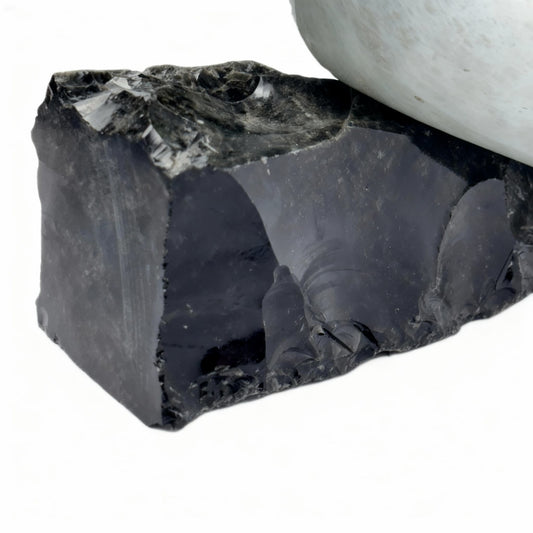 Obsidyen Beyaz Cam Vazo No:2