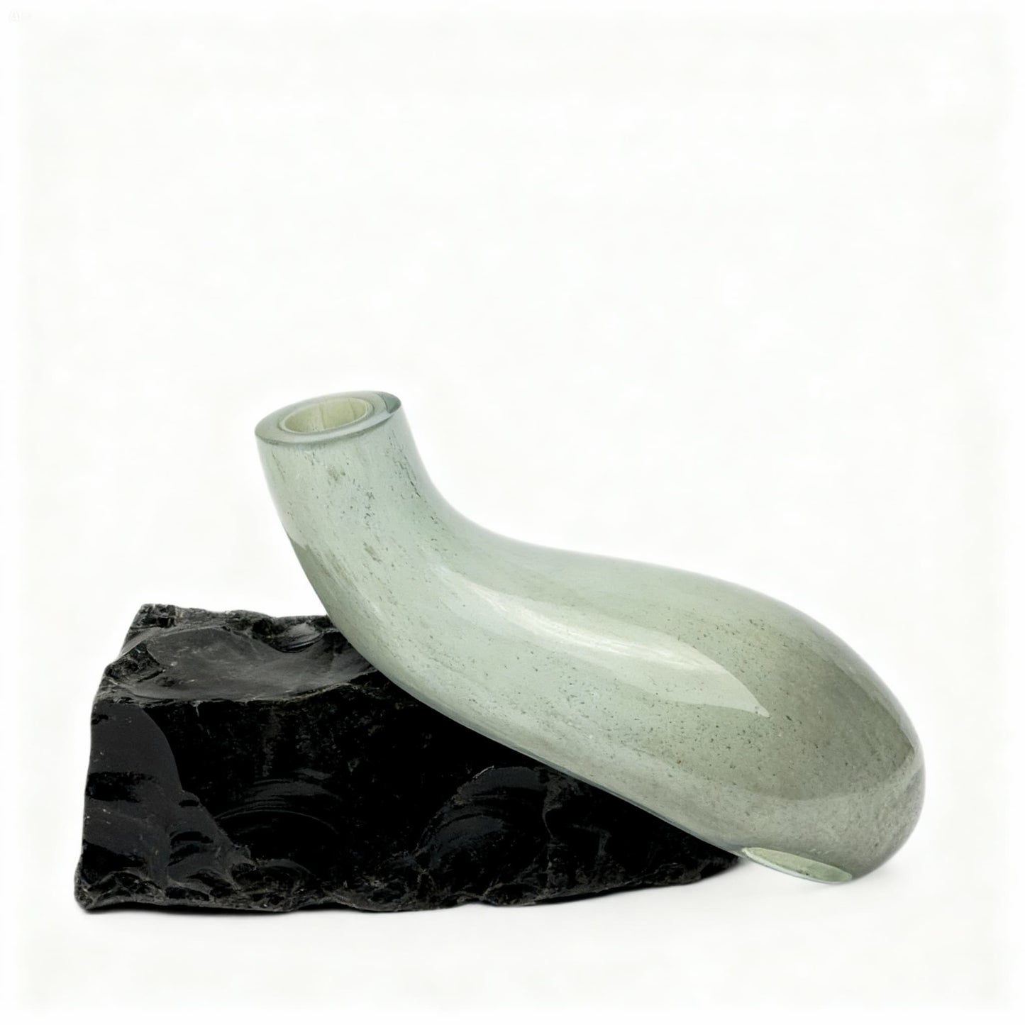 Obsidyen Beyaz Cam Vazo No:2