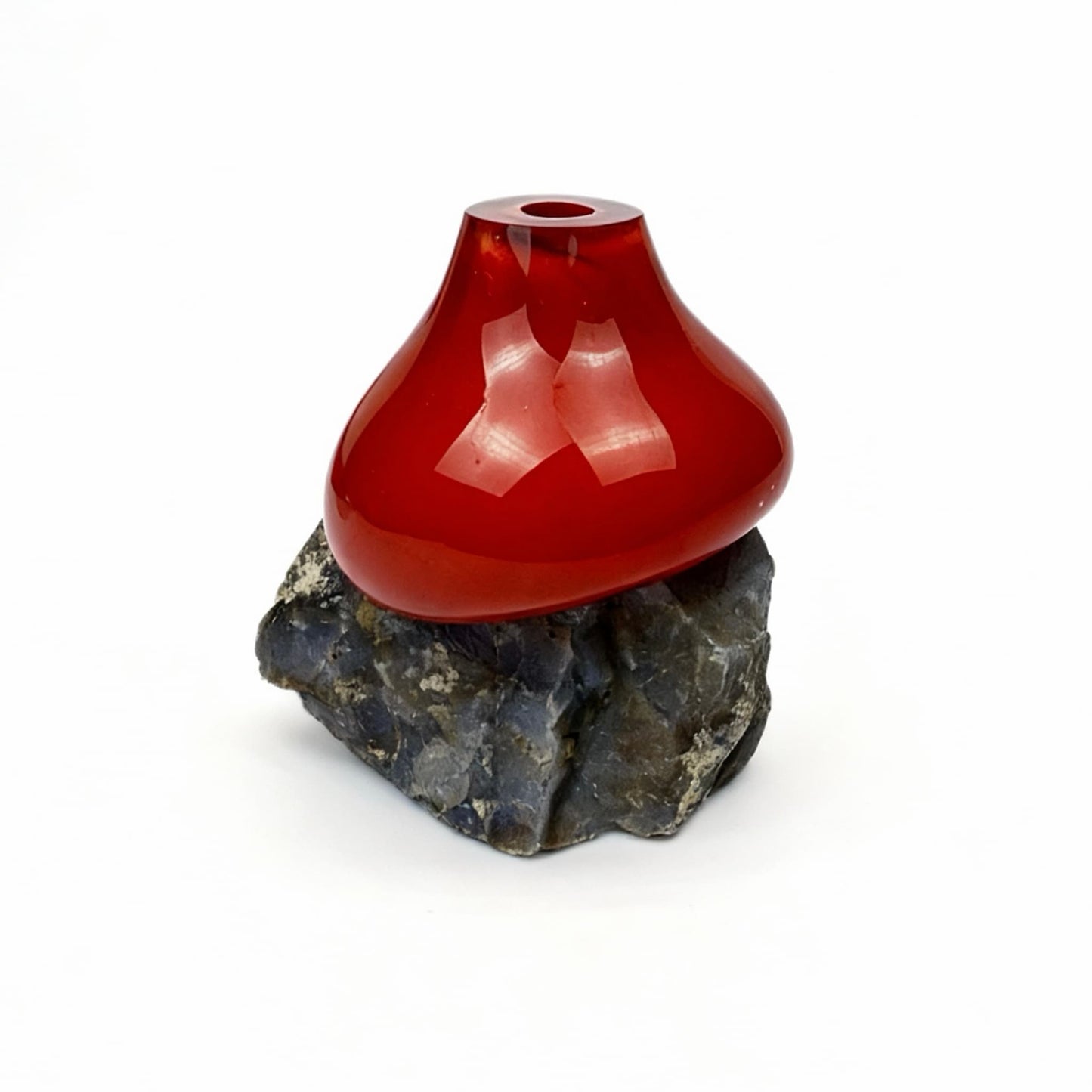 Derin Kor Kırmızı Cam Vazo