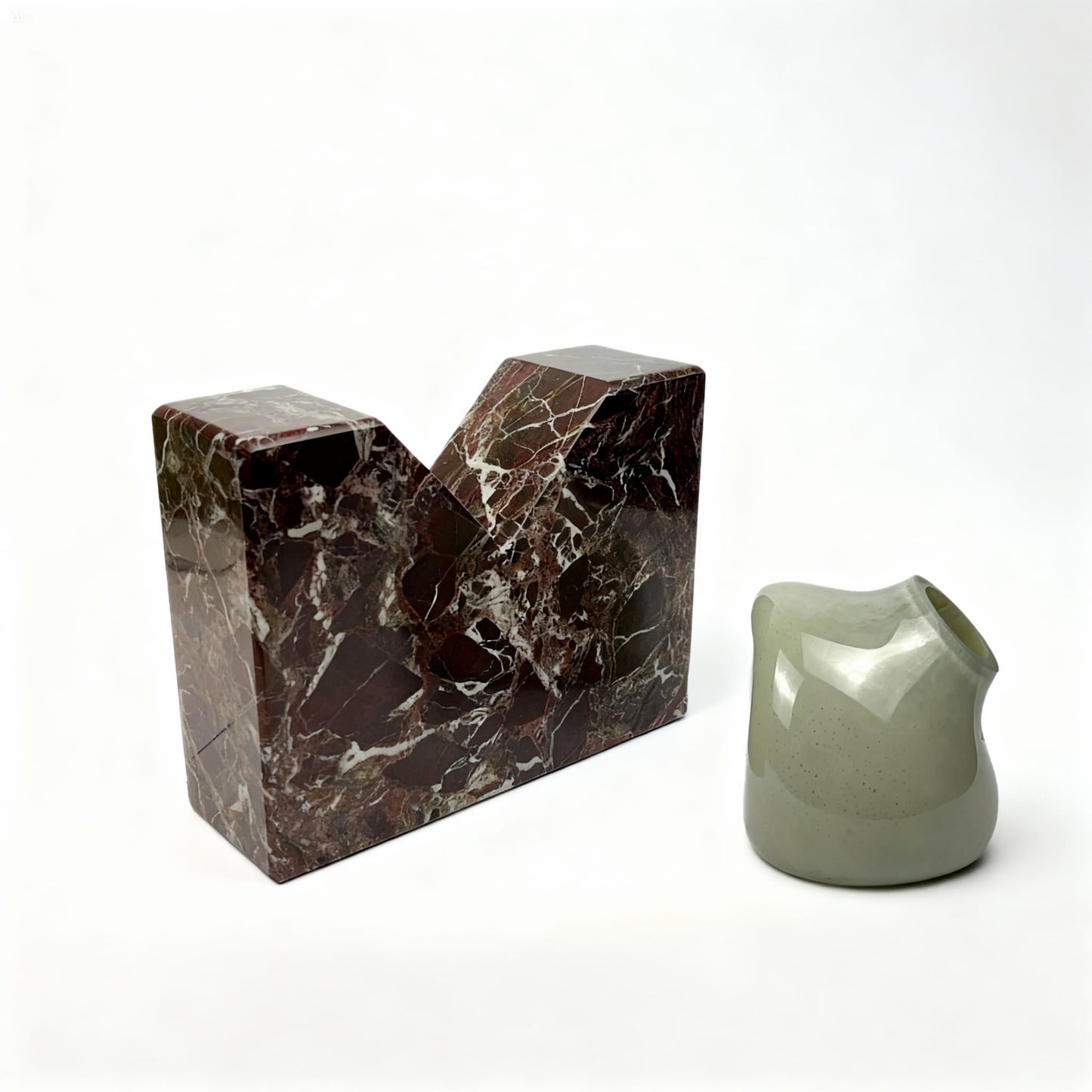 Blok Elazığ Vişne Beyaz Cam Vazo