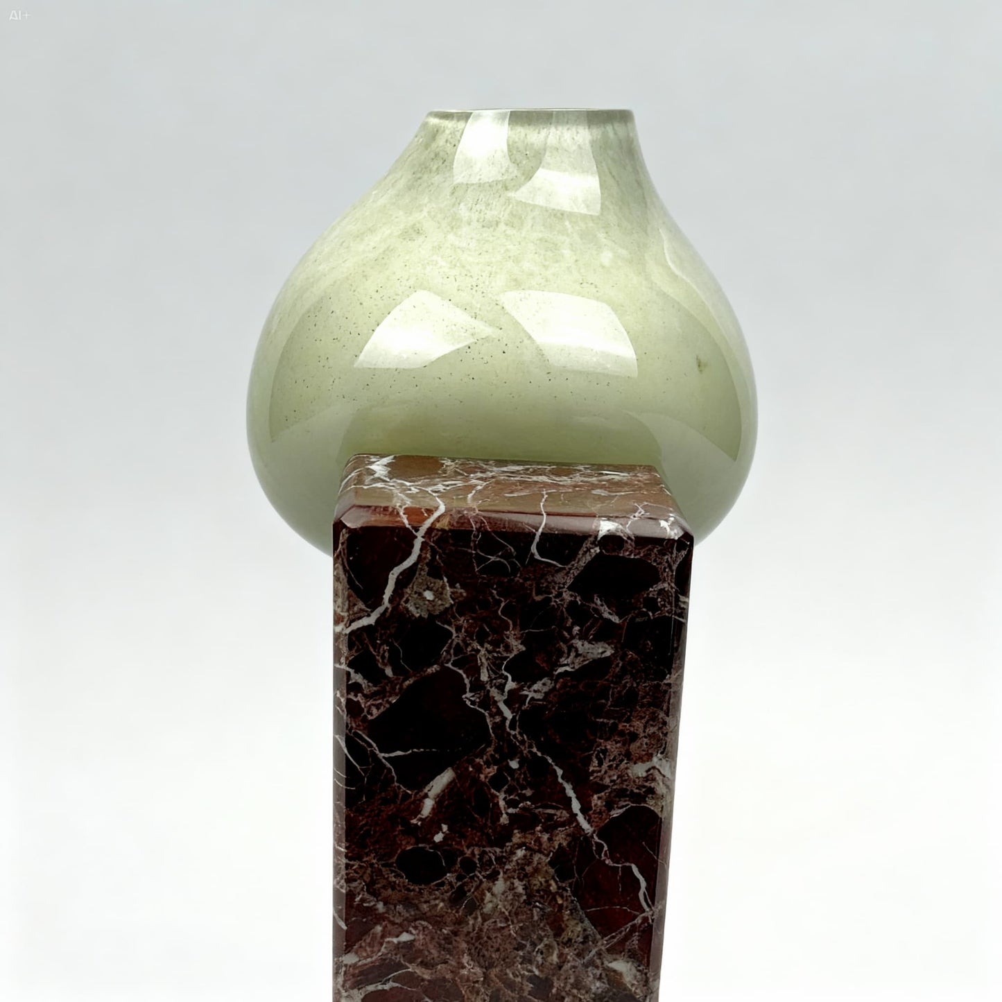 Blok Elazığ Vişne Beyaz Cam Vazo