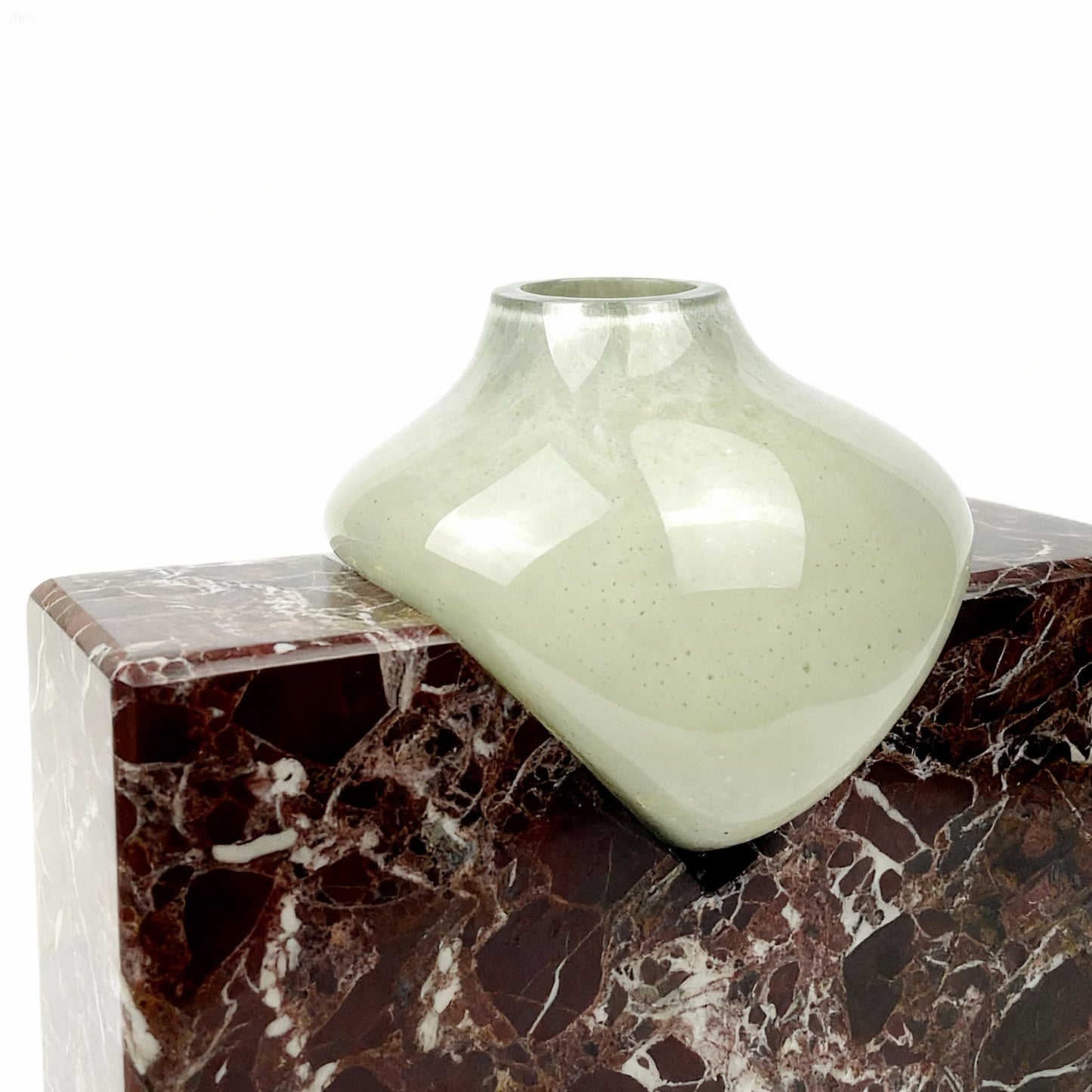 Blok Elazığ Vişne Beyaz Cam Vazo