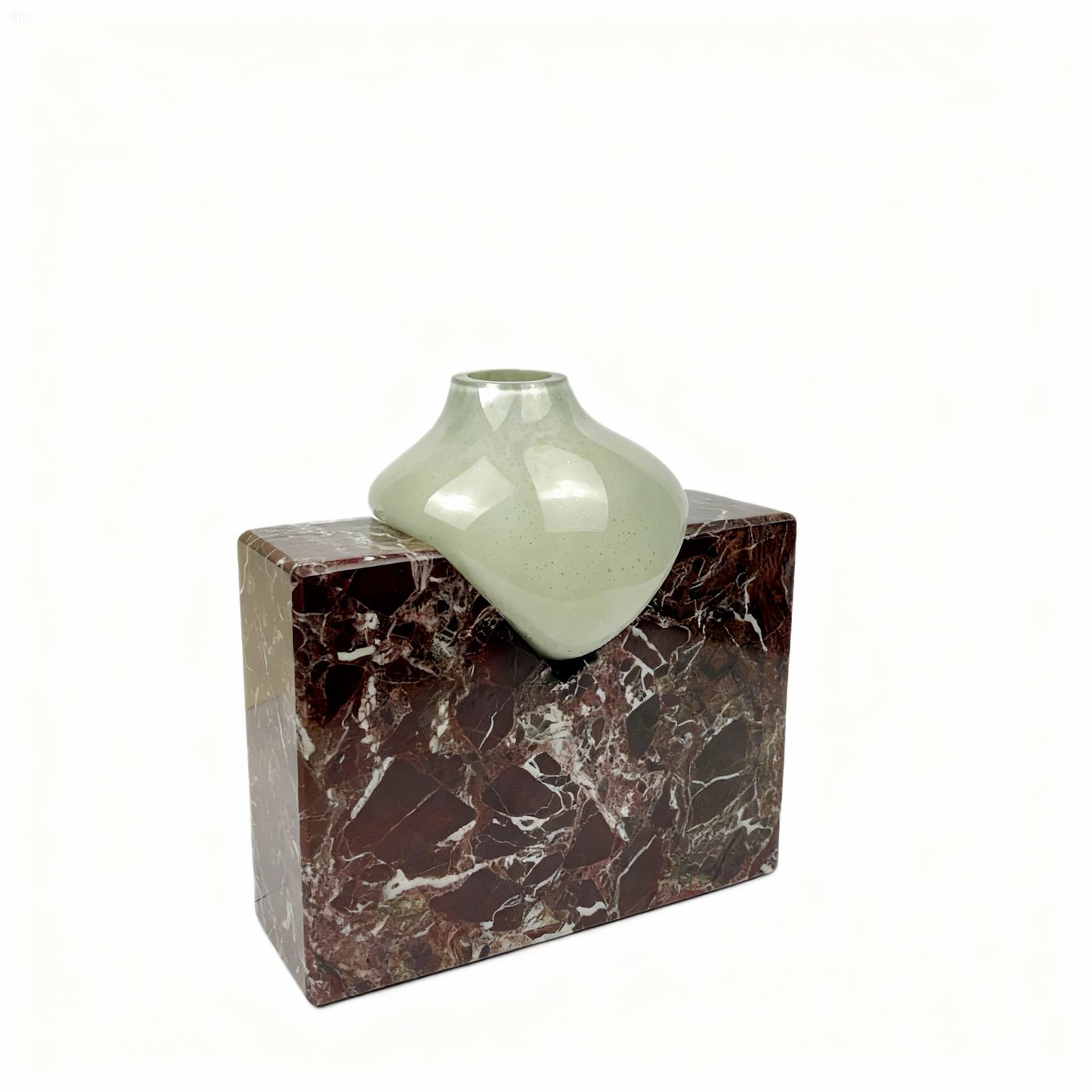 Blok Elazığ Vişne Beyaz Cam Vazo