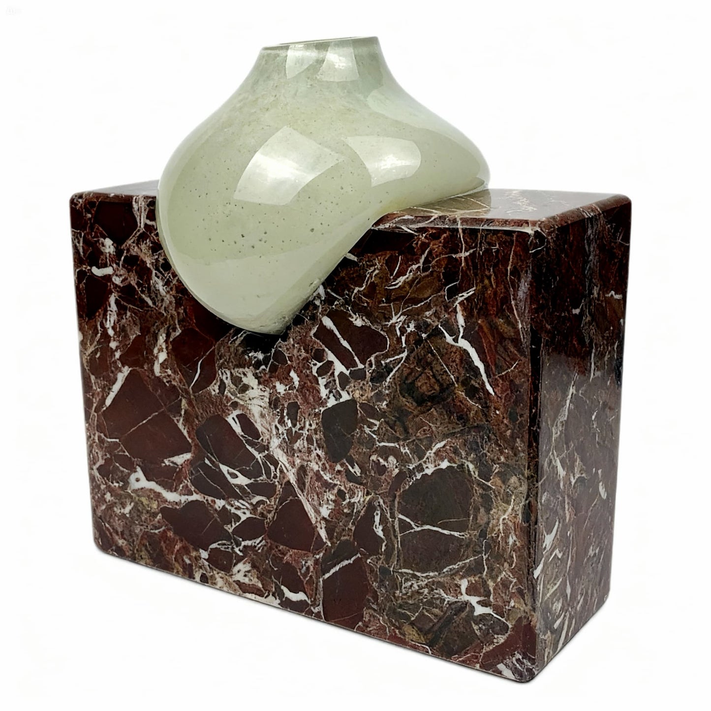 Blok Elazığ Vişne Beyaz Cam Vazo