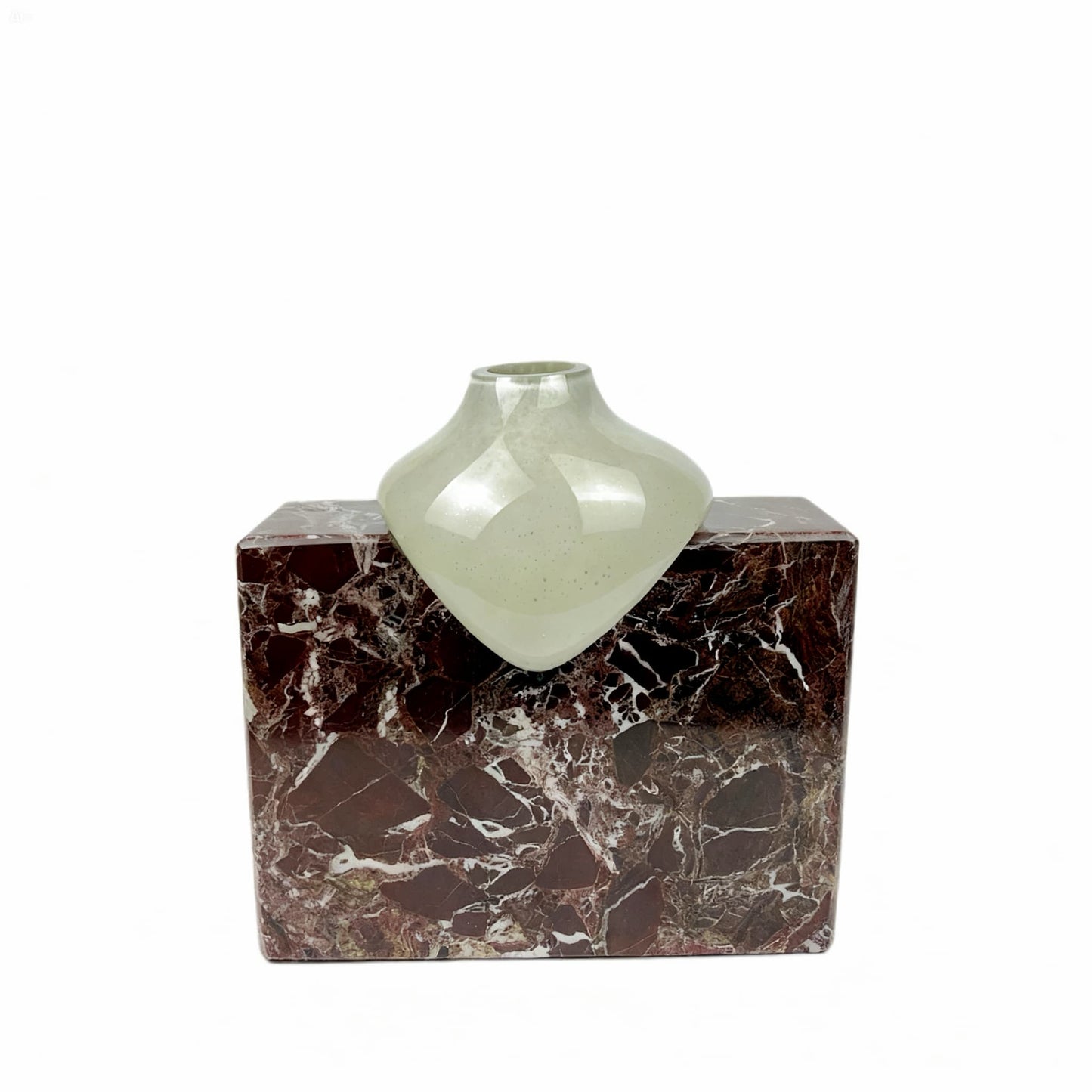 Blok Elazığ Vişne Beyaz Cam Vazo