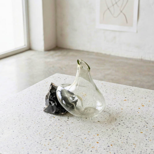 Obsidiyen Şeffaf Cam Vazo No:3