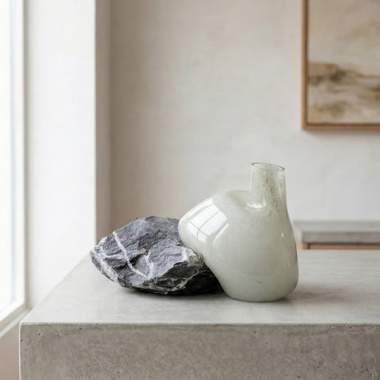 Atlas Beyaz Cam Vazo No:1