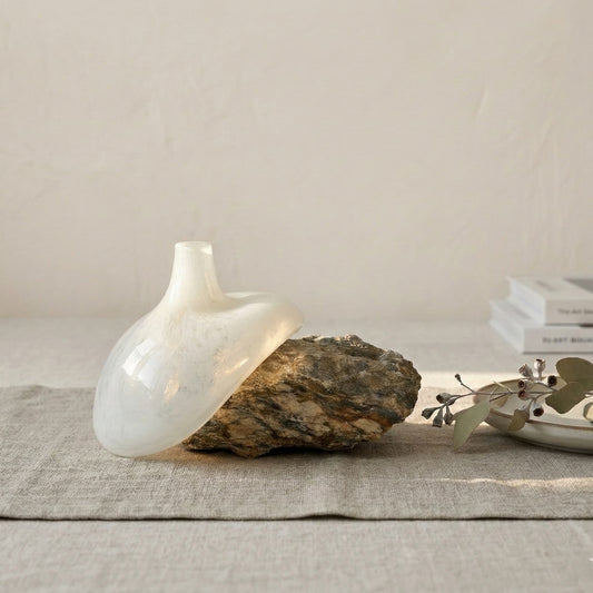 Kapadokya Beyaz Cam Vazo No: 2