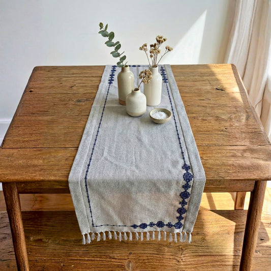 El Dokuma Ham Keten Görünümlü Runner