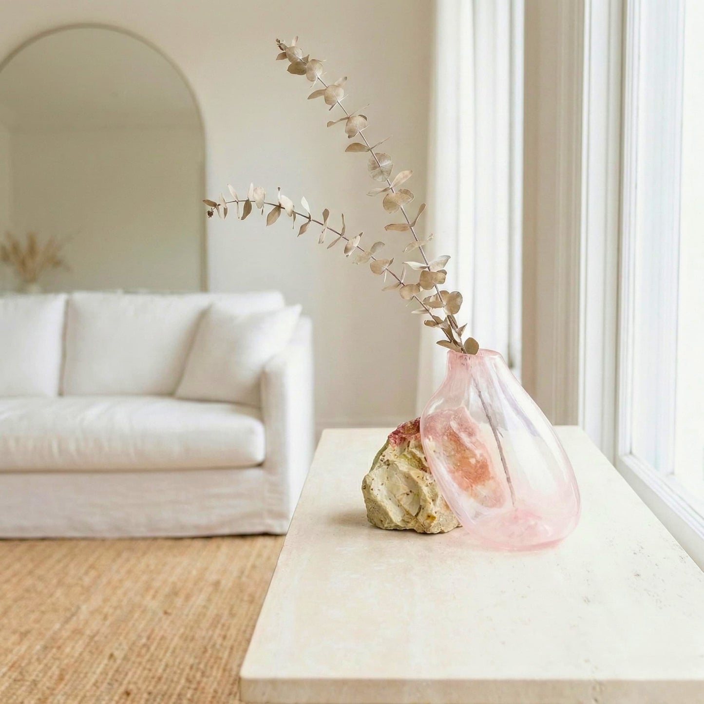 Terra Rose Pembe Cam Vazo