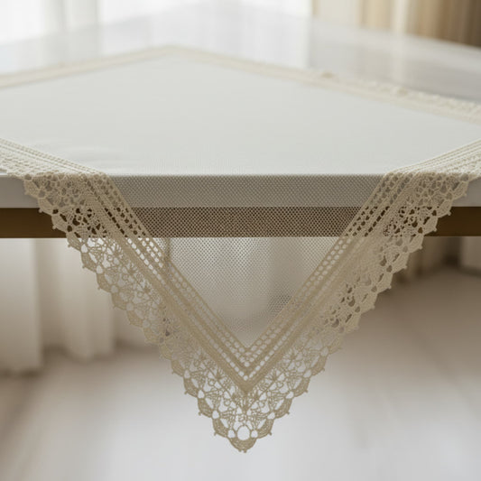 Alora Dantelli Krem Masa Örtüsü
