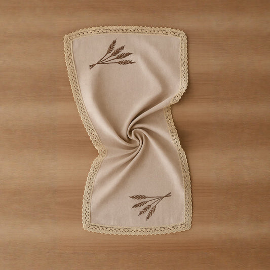 Keten Dantel Kenarlı Runner