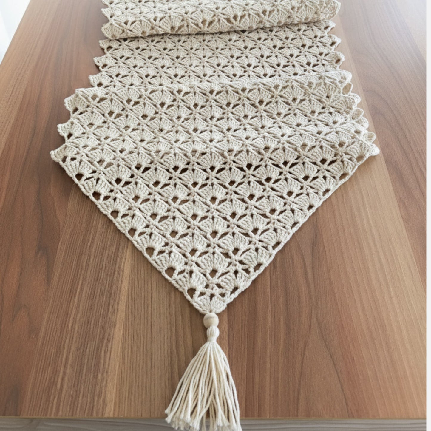 Lina Makrome Krem Runner