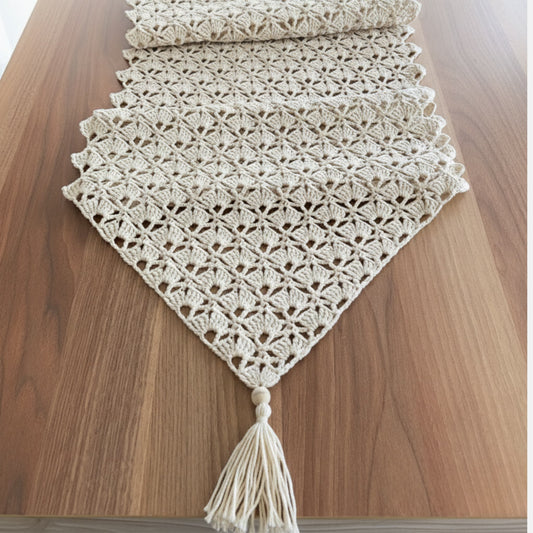 Lina Makrome Krem Runner