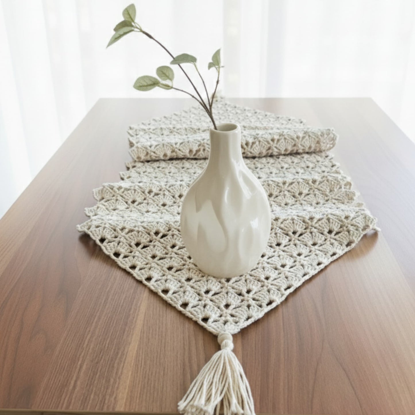 Lina Makrome Krem Runner