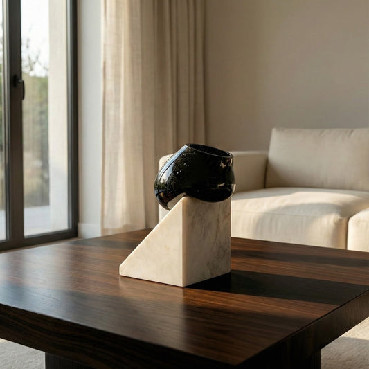 Prismo Nox Siyah Cam Vazo